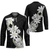 Ia Orana Tahiti Tiare Hockey Jersey Black Lei LT7 - Polynesian Pride
