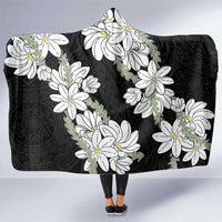 Ia Orana Tahiti Tiare Hooded Blanket Black Lei - Polynesian Pride