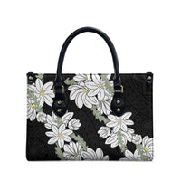 Ia Orana Tahiti Tiare Leather Bag Black Lei - Polynesian Pride