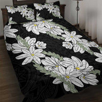 Ia Orana Tahiti Tiare Quilt Bed Set Black Lei LT7 Black - Polynesian Pride