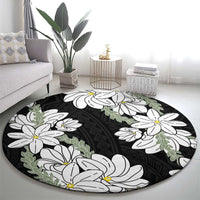 Ia Orana Tahiti Tiare Round Carpet Black Lei - Polynesian Pride