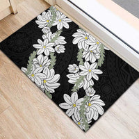 Ia Orana Tahiti Tiare Rubber Doormat Black Lei LT7 - Polynesian Pride