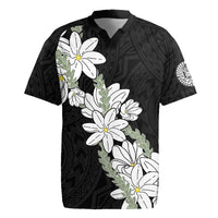 Ia Orana Tahiti Tiare Rugby Jersey Black Lei LT7 Black - Polynesian Pride