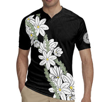 Ia Orana Tahiti Tiare Rugby Jersey Black Lei LT7 - Polynesian Pride