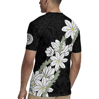Ia Orana Tahiti Tiare Rugby Jersey Black Lei LT7 - Polynesian Pride