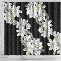 Ia Orana Tahiti Tiare Shower Curtain Black Lei - Polynesian Pride
