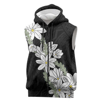 Ia Orana Tahiti Tiare Sleeveless Zip Hoodie Black Lei LT7 Black - Polynesian Pride