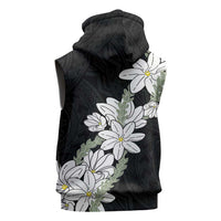 Ia Orana Tahiti Tiare Sleeveless Zip Hoodie Black Lei LT7 - Polynesian Pride