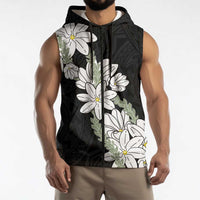 Ia Orana Tahiti Tiare Sleeveless Zip Hoodie Black Lei LT7 - Polynesian Pride