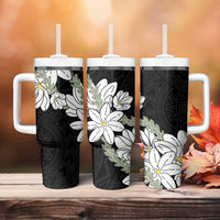 Ia Orana Tahiti Tiare Tumbler With Handle Black Lei - Polynesian Pride