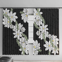 Ia Orana Tahiti Tiare Window Curtain Black Lei - Polynesian Pride