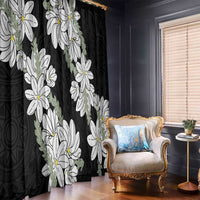 Ia Orana Tahiti Tiare Window Curtain Black Lei - Polynesian Pride