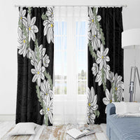 Ia Orana Tahiti Tiare Window Curtain Black Lei - Polynesian Pride