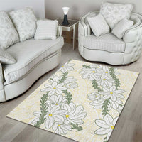 Ia Orana Tahiti Tiare Area Rug Lemon Yellow Lei - Polynesian Pride