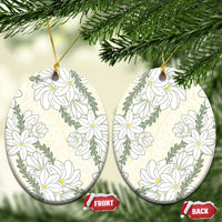 Ia Orana Tahiti Tiare Ceramic Ornament Lemon Yellow Lei LT7 Oval Lemon - Polynesian Pride