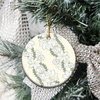Ia Orana Tahiti Tiare Ceramic Ornament Lemon Yellow Lei LT7 - Polynesian Pride