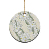 Ia Orana Tahiti Tiare Ceramic Ornament Lemon Yellow Lei LT7 - Polynesian Pride