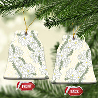 Ia Orana Tahiti Tiare Ceramic Ornament Lemon Yellow Lei LT7 Bell Flake Lemon - Polynesian Pride