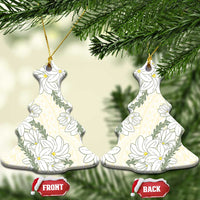 Ia Orana Tahiti Tiare Ceramic Ornament Lemon Yellow Lei LT7 Christmas Tree Lemon - Polynesian Pride