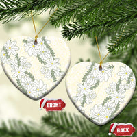 Ia Orana Tahiti Tiare Ceramic Ornament Lemon Yellow Lei LT7 Heart Lemon - Polynesian Pride