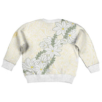 Ia Orana Tahiti Tiare Kid Ugly Christmas Sweater Lemon Yellow Lei - Polynesian Pride