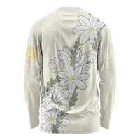 Ia Orana Tahiti Tiare Long Sleeve Shirt Lemon Yellow Lei LT7 - Polynesian Pride