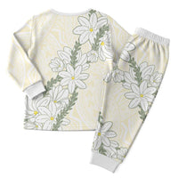 Ia Orana Tahiti Tiare Christmas Pajama Set Lemon Yellow Lei LT7 - Polynesian Pride