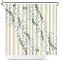 Ia Orana Tahiti Tiare Shower Curtain Lemon Yellow Lei - Polynesian Pride