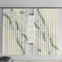 Ia Orana Tahiti Tiare Window Curtain Lemon Yellow Lei - Polynesian Pride