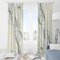 Ia Orana Tahiti Tiare Window Curtain Lemon Yellow Lei - Polynesian Pride