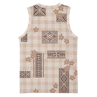 Hawaiian Quilt Tapa On Beige Palaka Motifs Basketball Jersey LT7 - Polynesian Pride