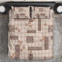 Hawaiian Quilt Tapa On Beige Palaka Motifs Bedding Set LT7 Beige - Polynesian Pride