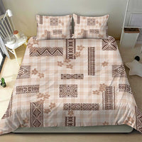 Hawaiian Quilt Tapa On Beige Palaka Motifs Bedding Set LT7 - Polynesian Pride
