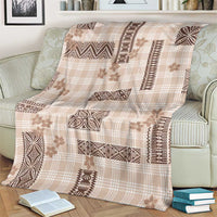 Hawaiian Quilt Tapa On Beige Palaka Motifs Blanket LT7 - Polynesian Pride