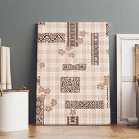Hawaiian Quilt Tapa On Beige Palaka Motifs Canvas Wall Art LT7 - Polynesian Pride