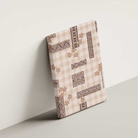 Hawaiian Quilt Tapa On Beige Palaka Motifs Canvas Wall Art LT7 - Polynesian Pride