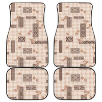 Hawaiian Quilt Tapa On Beige Palaka Motifs Car Mats LT7 - Polynesian Pride