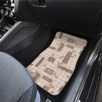 Hawaiian Quilt Tapa On Beige Palaka Motifs Car Mats LT7 - Polynesian Pride