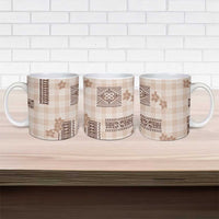 Hawaiian Quilt Tapa On Beige Palaka Motifs Ceramic Mug LT7 - Polynesian Pride