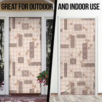Hawaiian Quilt Tapa On Beige Palaka Motifs Door Cover LT7 - Polynesian Pride