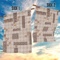 Hawaiian Quilt Tapa On Beige Palaka Motifs Garden Flag LT7 - Polynesian Pride