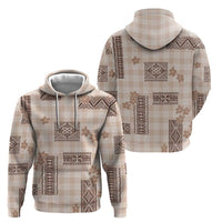 Hawaiian Quilt Tapa On Beige Palaka Motifs Hoodie LT7 - Polynesian Pride