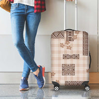 Hawaiian Quilt Tapa On Beige Palaka Motifs Luggage Cover LT7 - Polynesian Pride