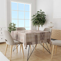 Hawaiian Quilt Tapa On Beige Palaka Motifs Tablecloth LT7 - Polynesian Pride