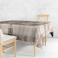 Hawaiian Quilt Tapa On Beige Palaka Motifs Tablecloth LT7 - Polynesian Pride