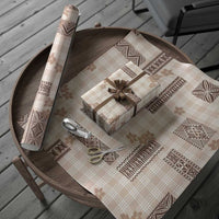 Hawaiian Quilt Tapa On Beige Palaka Motifs Wrapping Paper LT7 - Polynesian Pride