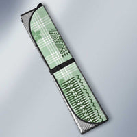 Hawaiian Quilt Tapa On Pastel Mint Palaka Motifs Auto Sun Shade LT7 - Polynesian Pride