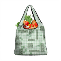 Hawaiian Quilt Tapa On Pastel Mint Palaka Motifs Grocery Bag LT7 1-pack One Size Mint - Polynesian Pride