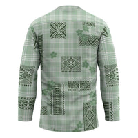 Hawaiian Quilt Tapa On Pastel Mint Palaka Motifs Hockey Jersey LT7 - Polynesian Pride