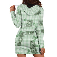 Hawaiian Quilt Tapa On Pastel Mint Palaka Motifs Hoodie Dress LT7 - Polynesian Pride